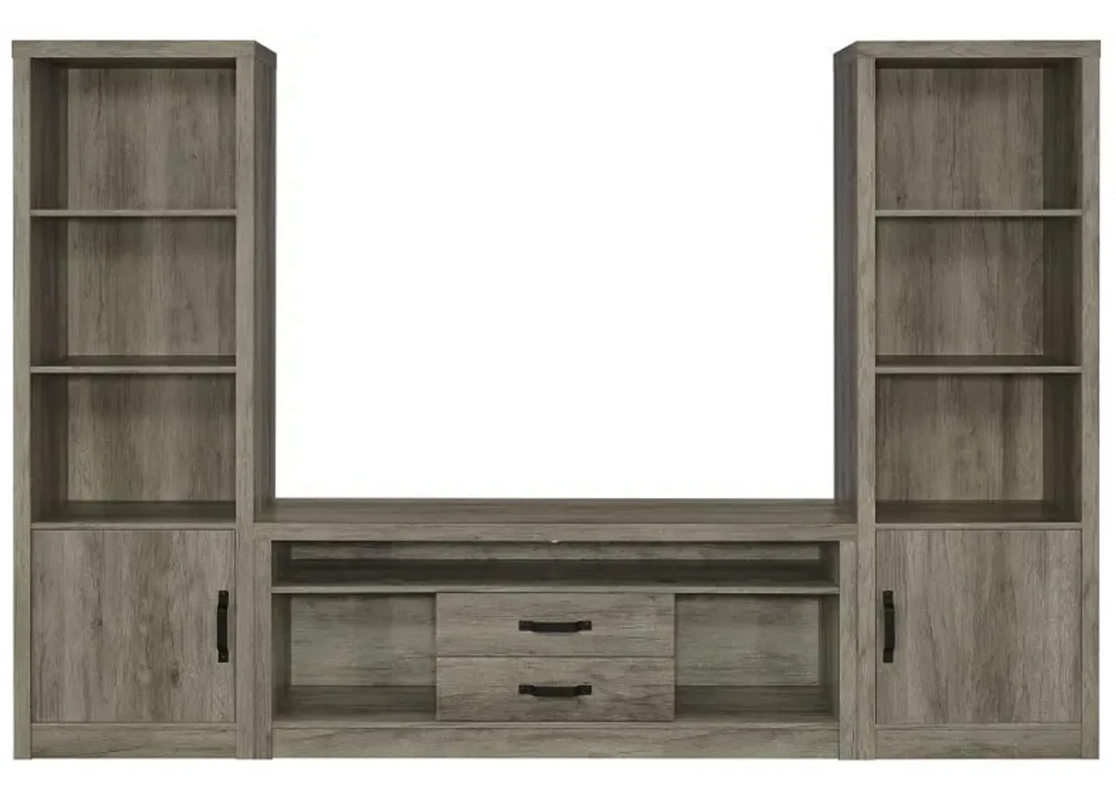 Burke - 3 Piece TV Entertainment Center - Gray Driftwood