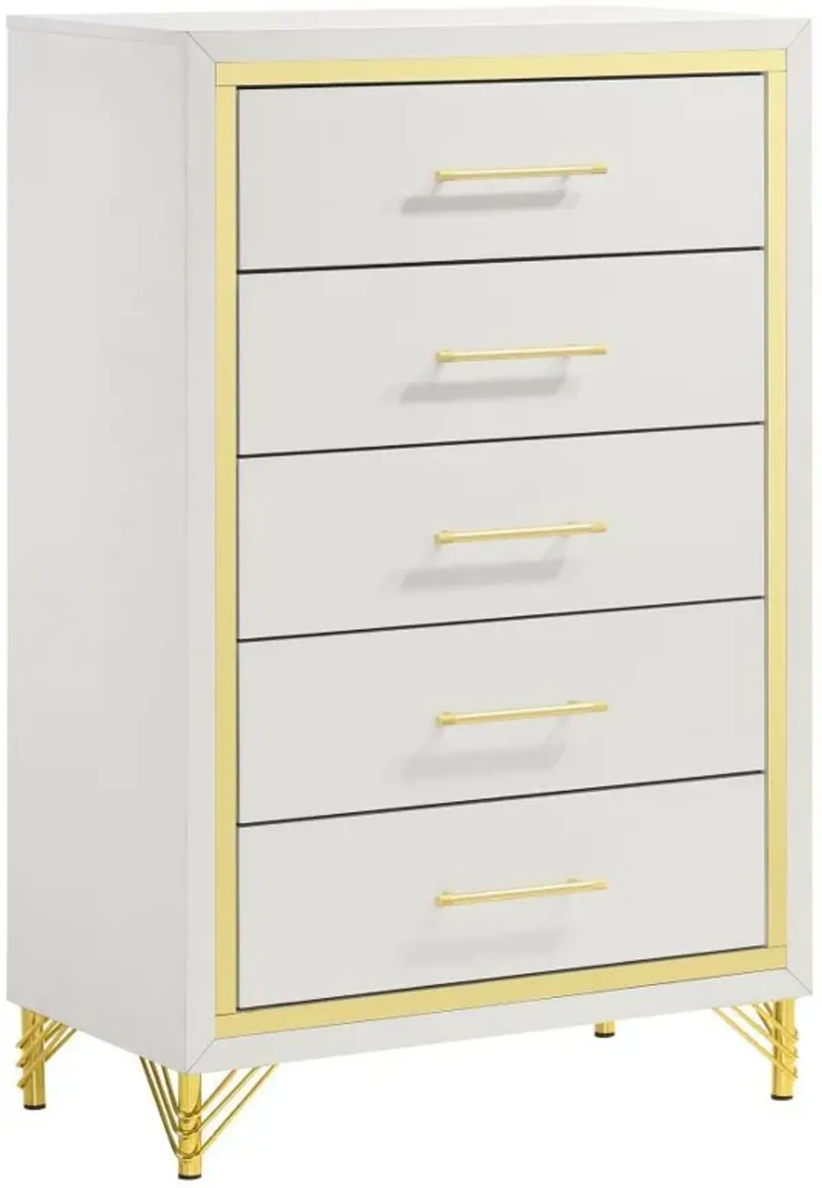 Lucia - 5-Drawer Bedroom Chest - White