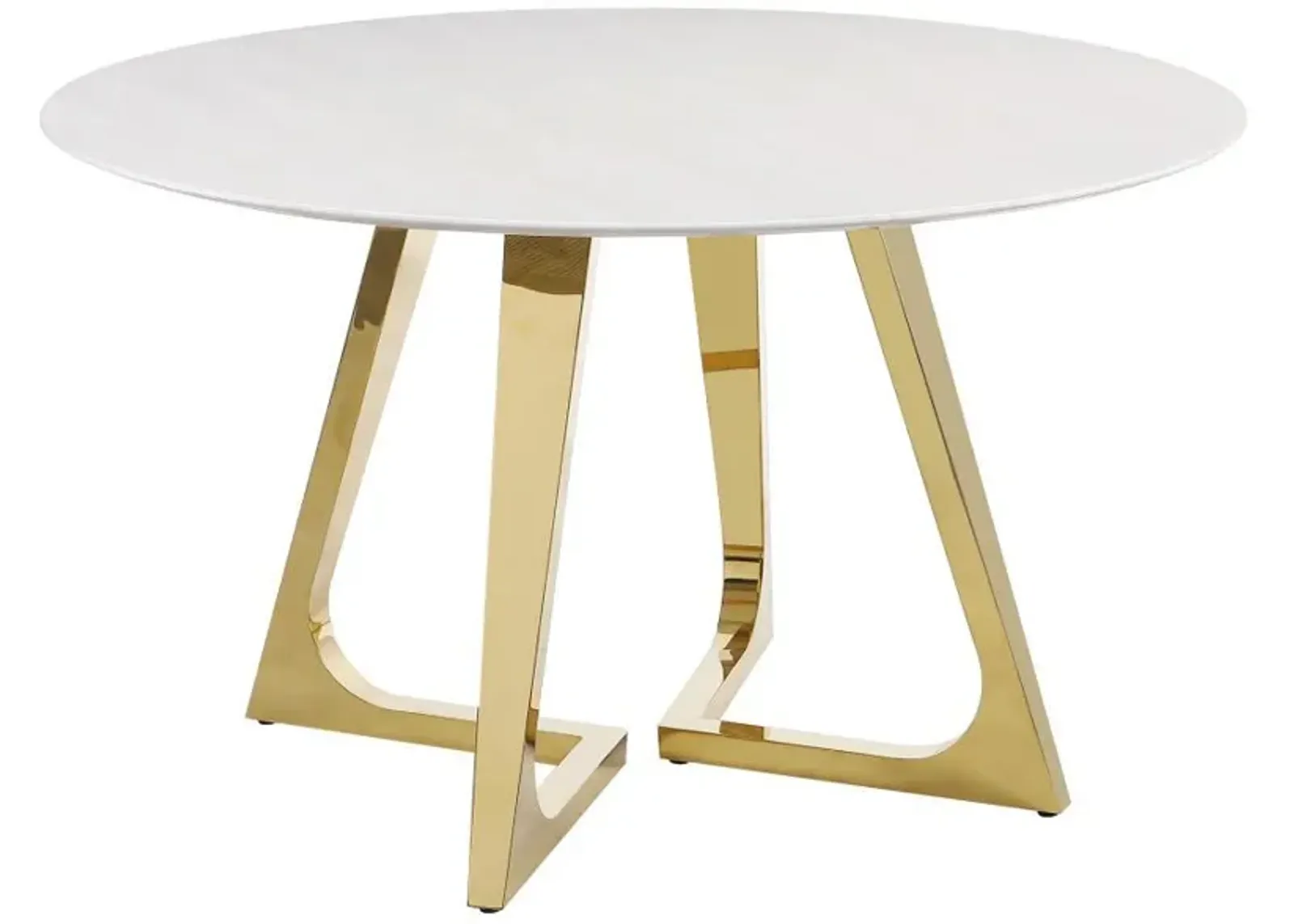 Gwynn - Round Marble Stainless Steel Dining Table - Gold