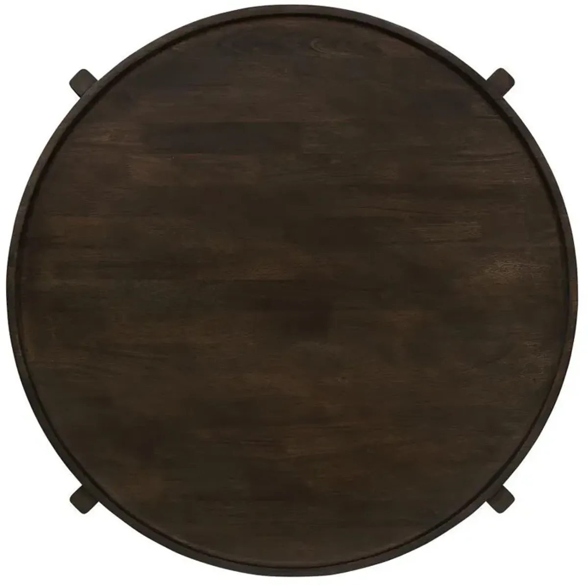 Cota - Round Solid Wood Coffee Table - Dark Brown