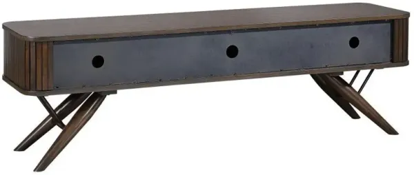 Valna - Wood TV Stand With Sliding Doors - Walnut