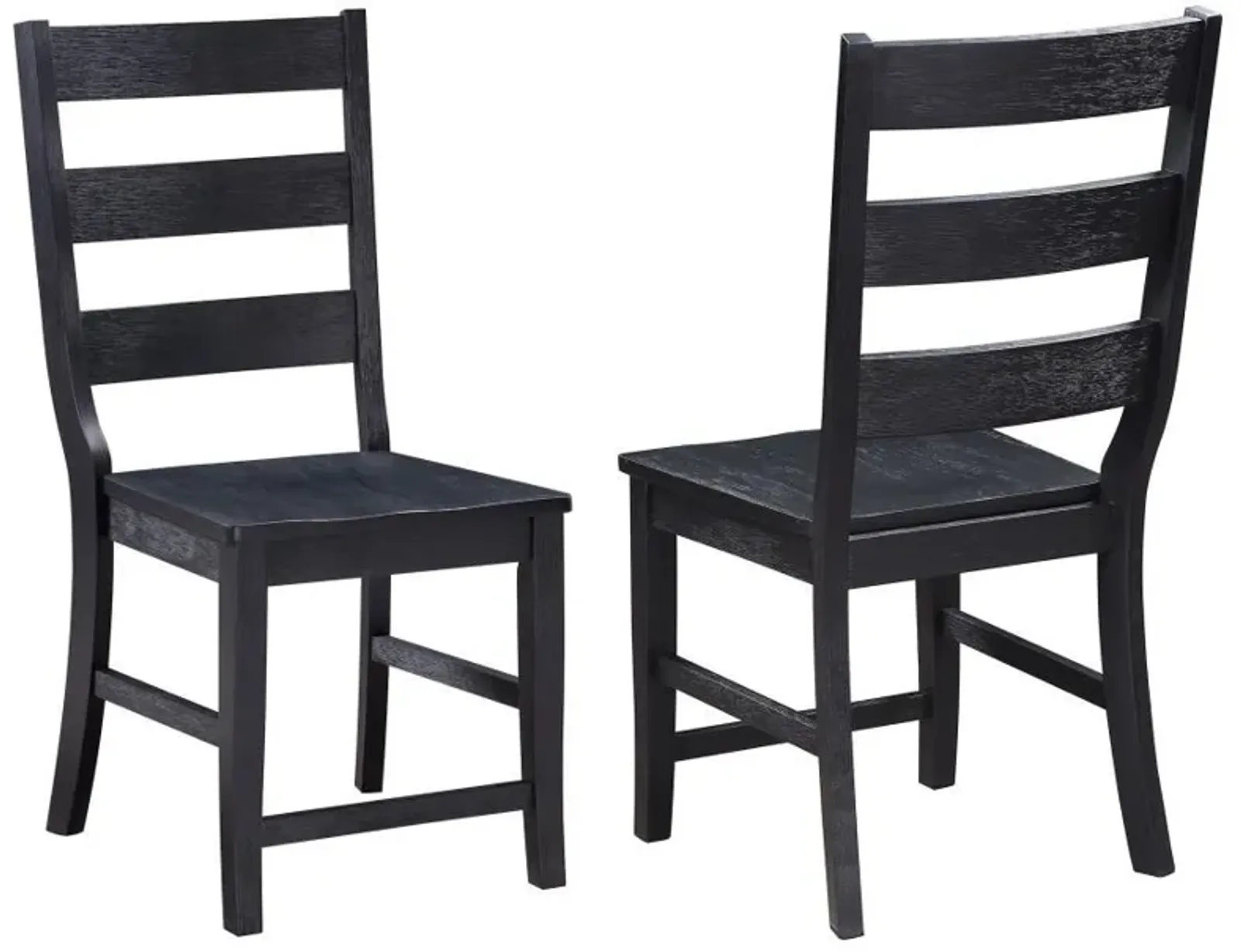 Newport - Ladder Back Wood Dining Side Chair (Set of 2) - Black