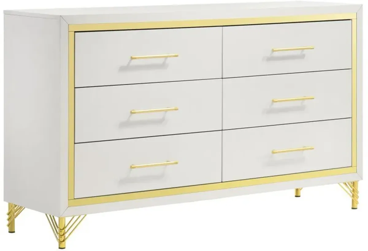 Lucia - 6-Drawer Dresser - White