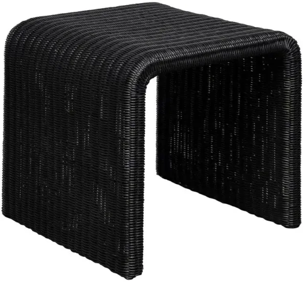 Cahya - Woven Rattan Square End Table - Black