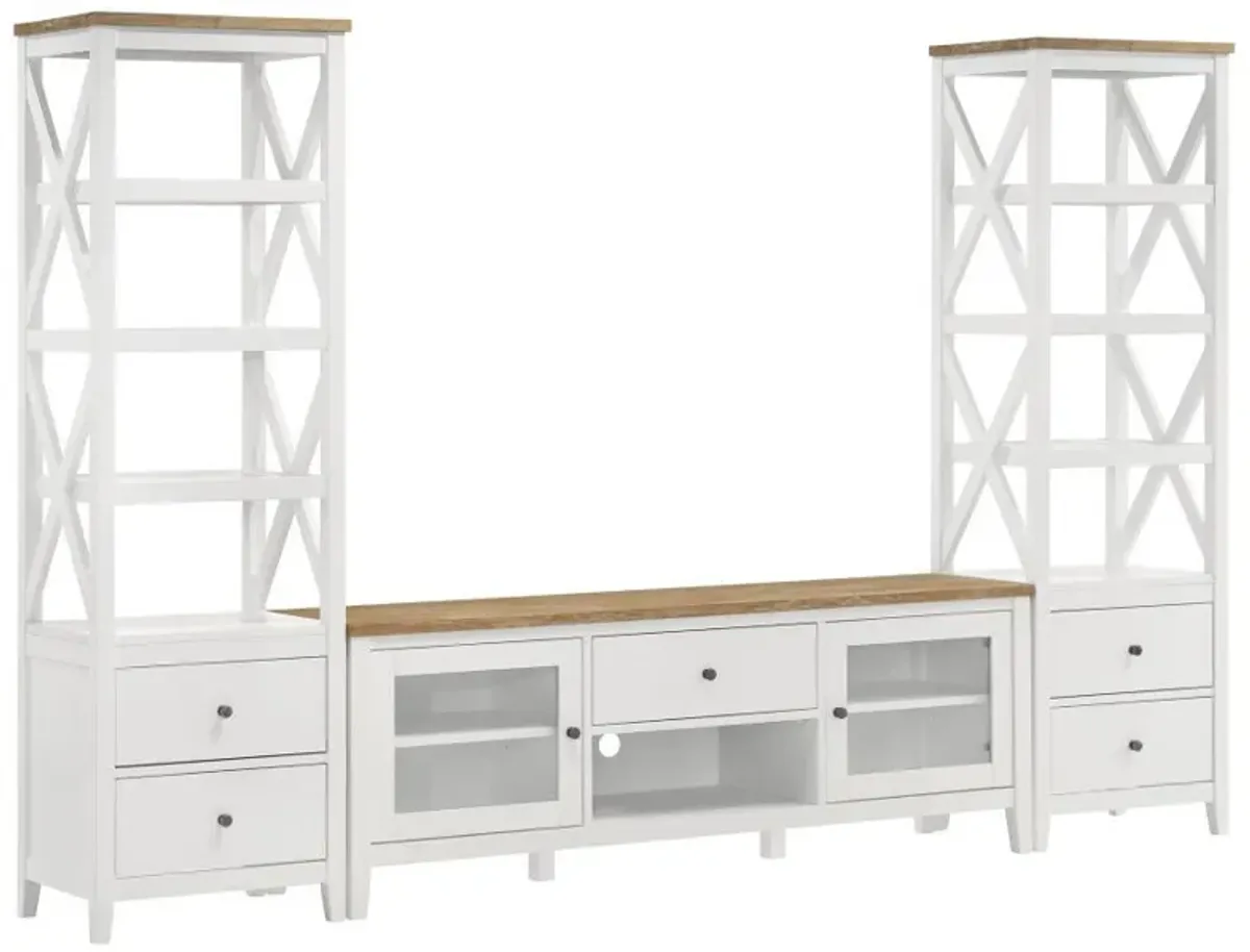 Hollis - 3 Piece TV Stand Entertainment Center - White