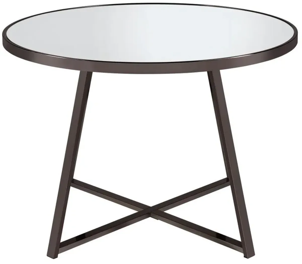 Jillian - Round Mirror Top Dining Table - Black Nickel