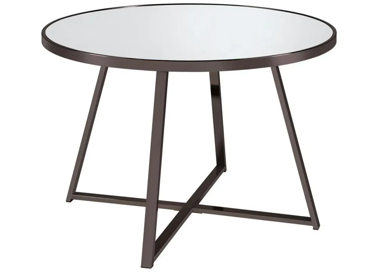 Jillian - Round Mirror Top Dining Table - Black Nickel