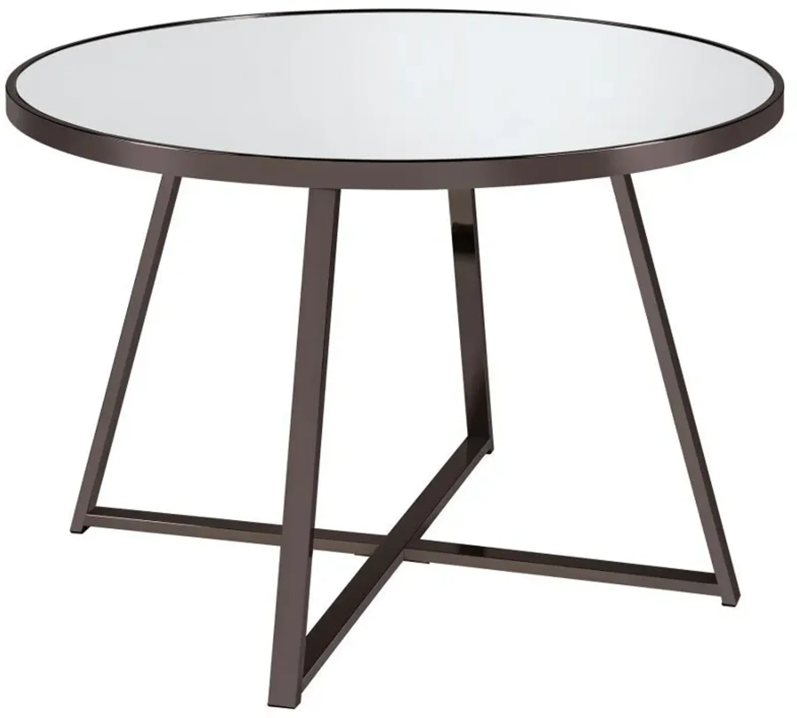 Jillian - Round Mirror Top Dining Table - Black Nickel