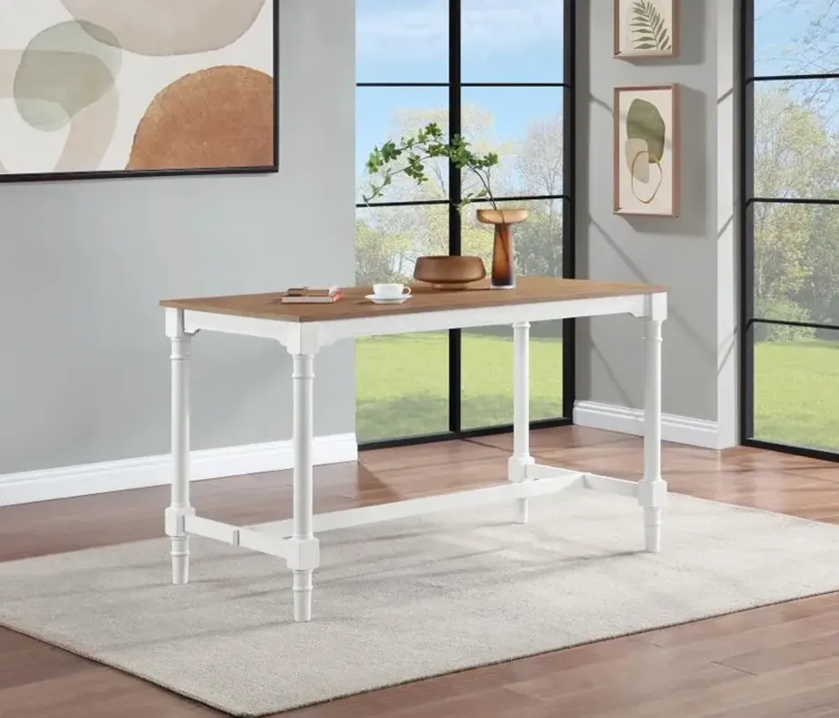 Martina - 5 Piece Rectangular Counter Height Dining Set - White