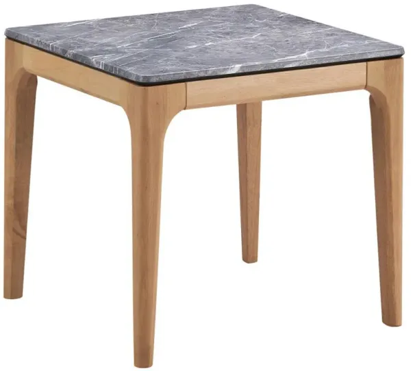 Polaris - Square Smart Top Side End Table - Gray And Light Oak