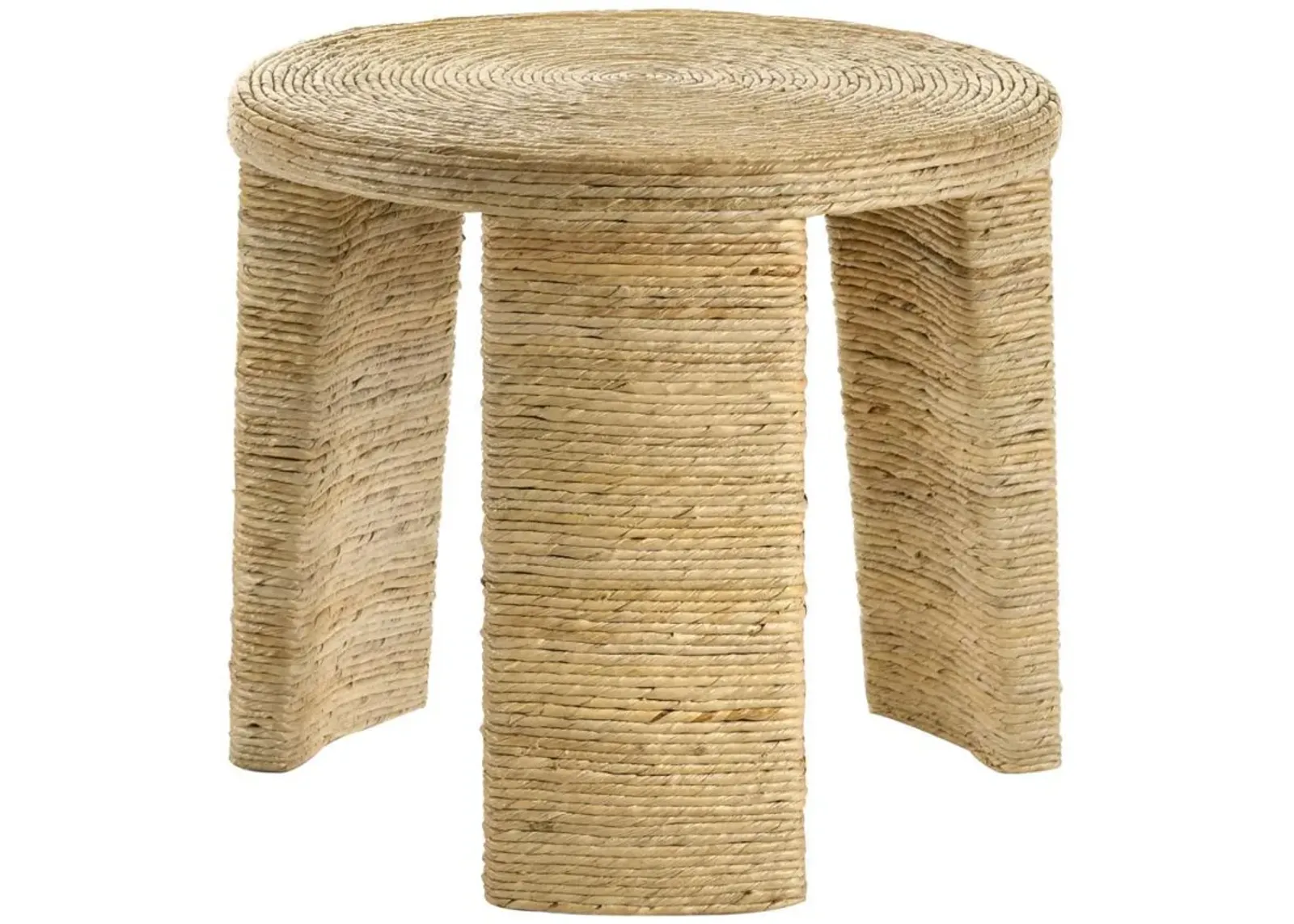 Artina - Woven Rattan Round Side End Table - Natural