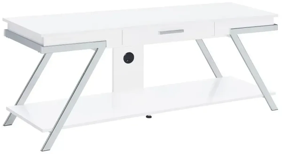 Marcia - 1-Drawer Wood TV Stand - White High Gloss