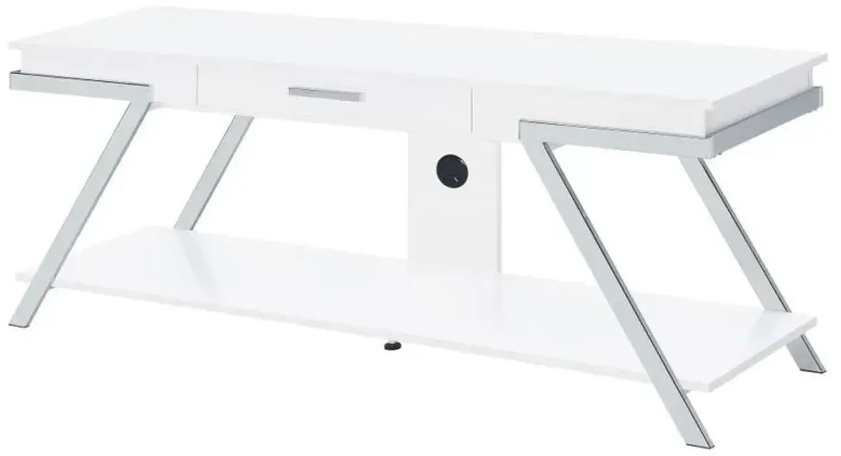 Marcia - 1-Drawer Wood TV Stand - White High Gloss