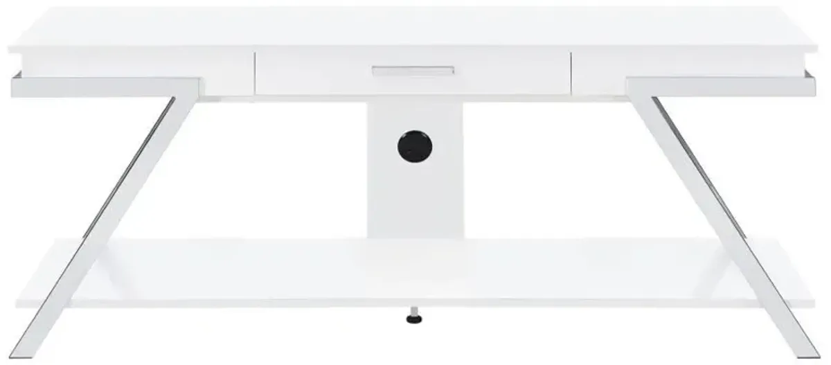 Marcia - 1-Drawer Wood TV Stand - White High Gloss