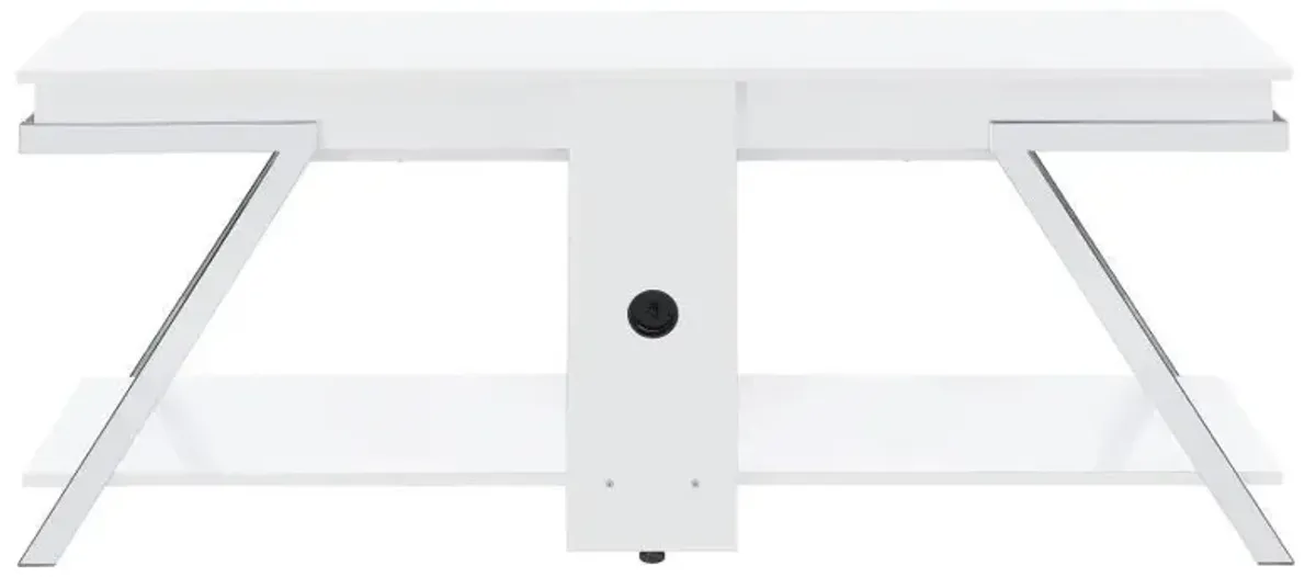 Marcia - 1-Drawer Wood TV Stand - White High Gloss