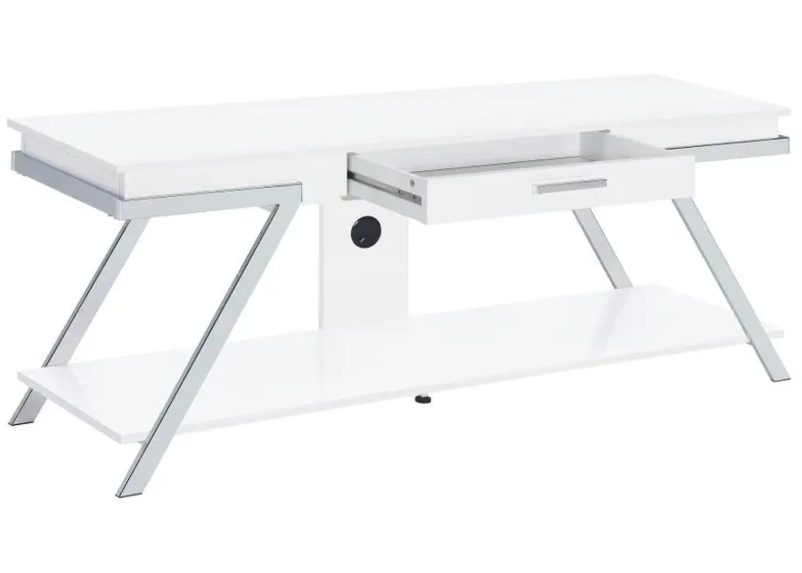 Marcia - 1-Drawer Wood TV Stand - White High Gloss