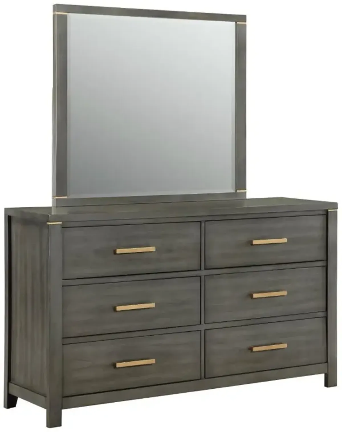 Kieran - 6-Drawer Dresser - Gray