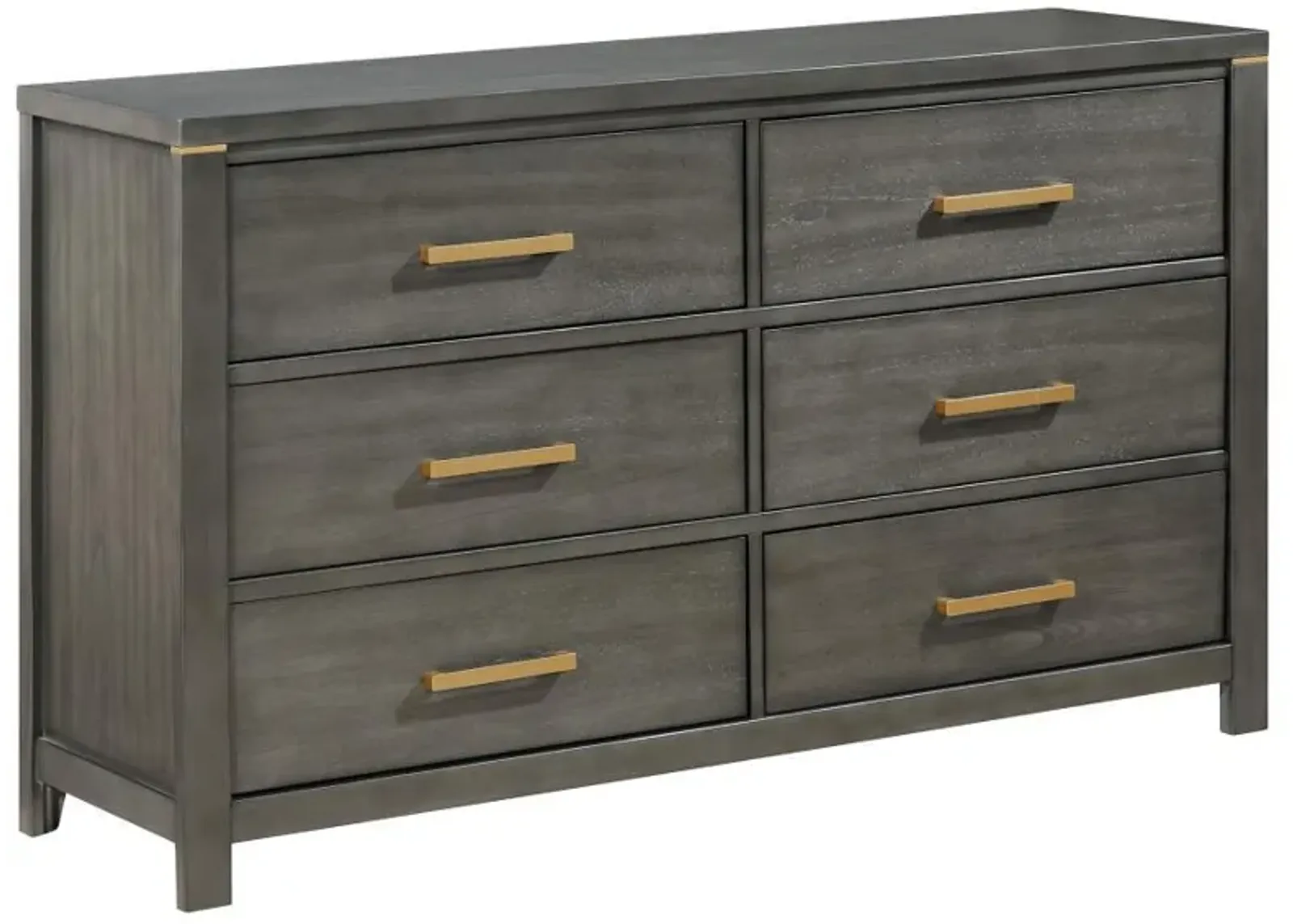 Kieran - 6-Drawer Dresser - Gray