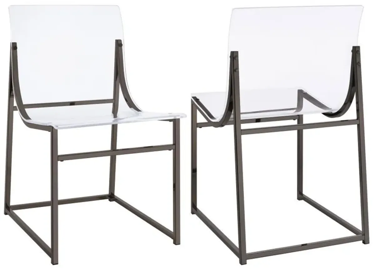 Adino - Acrylic Dining Side Chair (Set of 2) - Black Nickel