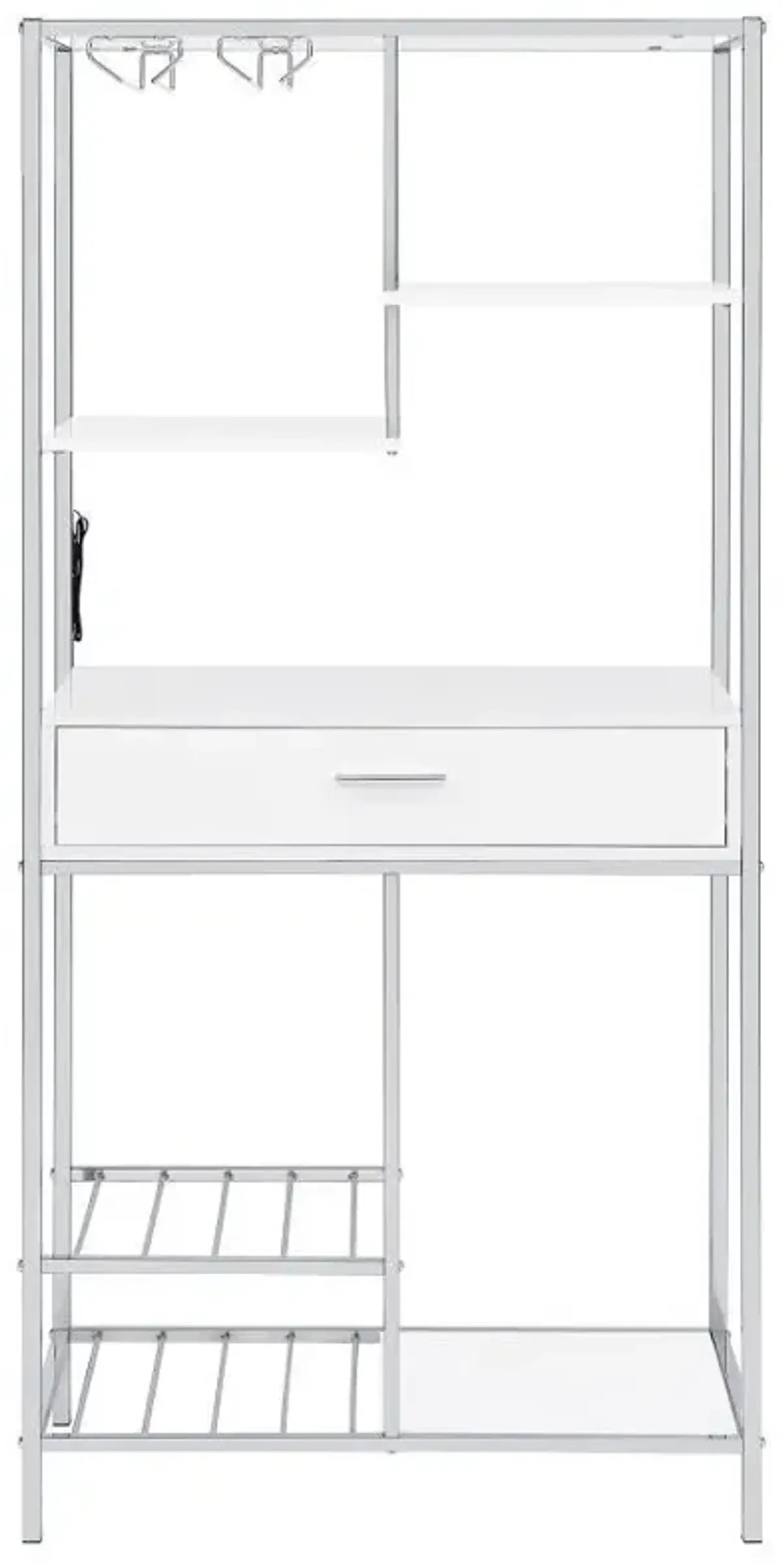 Figueroa - 5-Shelf Wine Storage Bar Cabinet - White High Gloss