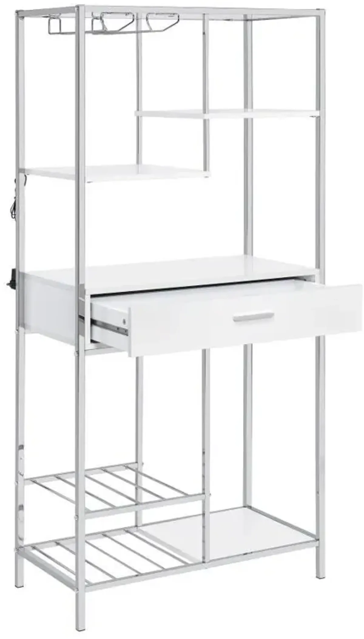 Figueroa - 5-Shelf Wine Storage Bar Cabinet - White High Gloss