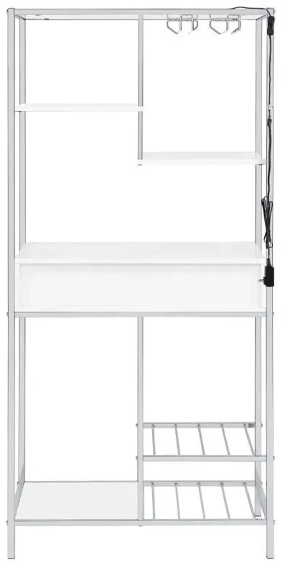 Figueroa - 5-Shelf Wine Storage Bar Cabinet - White High Gloss