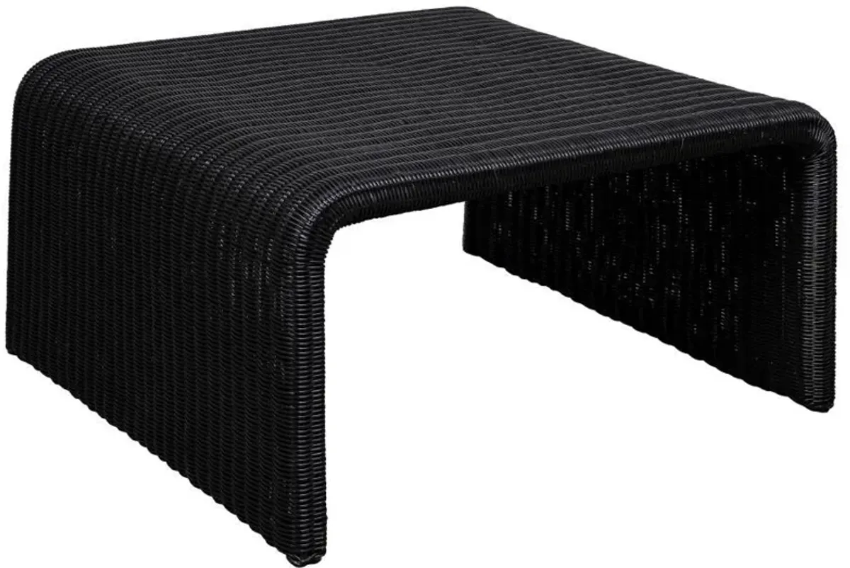 Cahya - Woven Rattan Square Coffee Table - Black