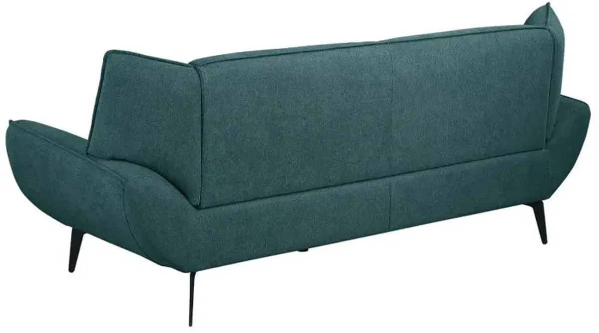 Acton - Upholstered Flared Arm Sofa - Teal Blue