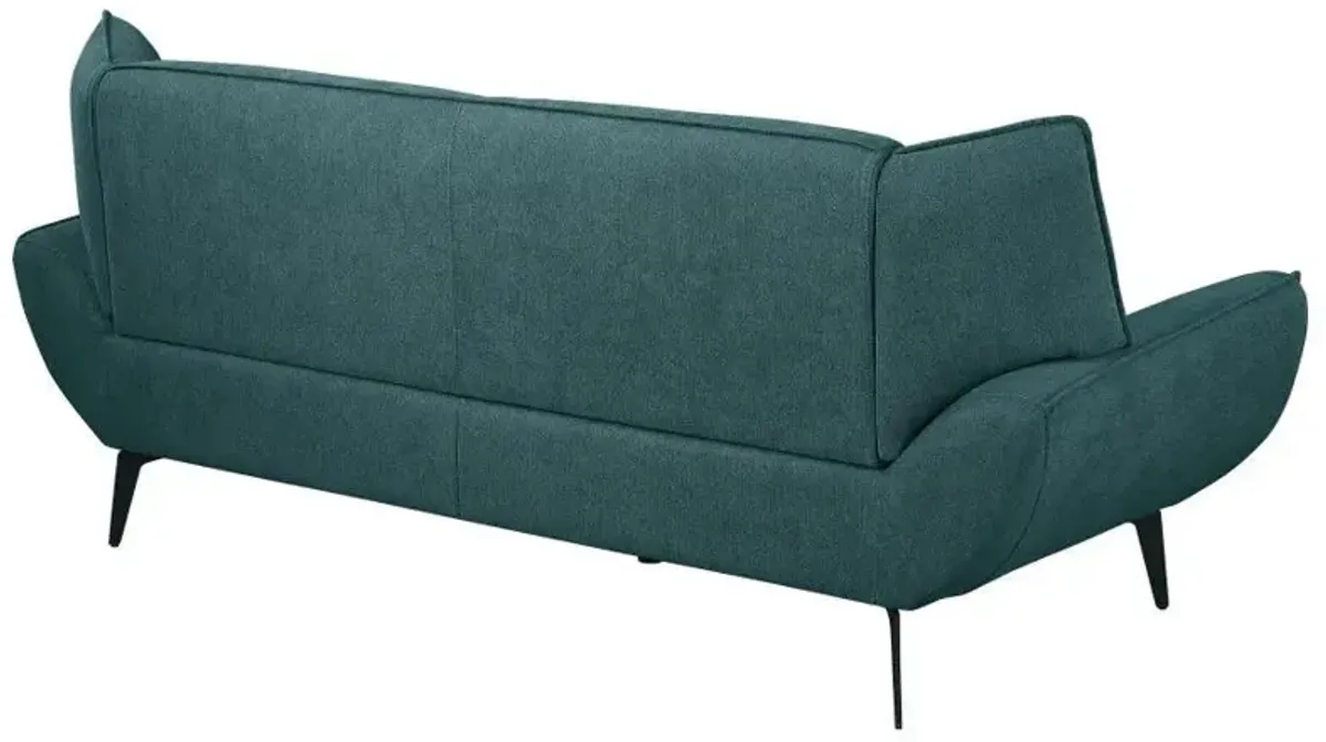 Acton - Upholstered Flared Arm Sofa - Teal Blue