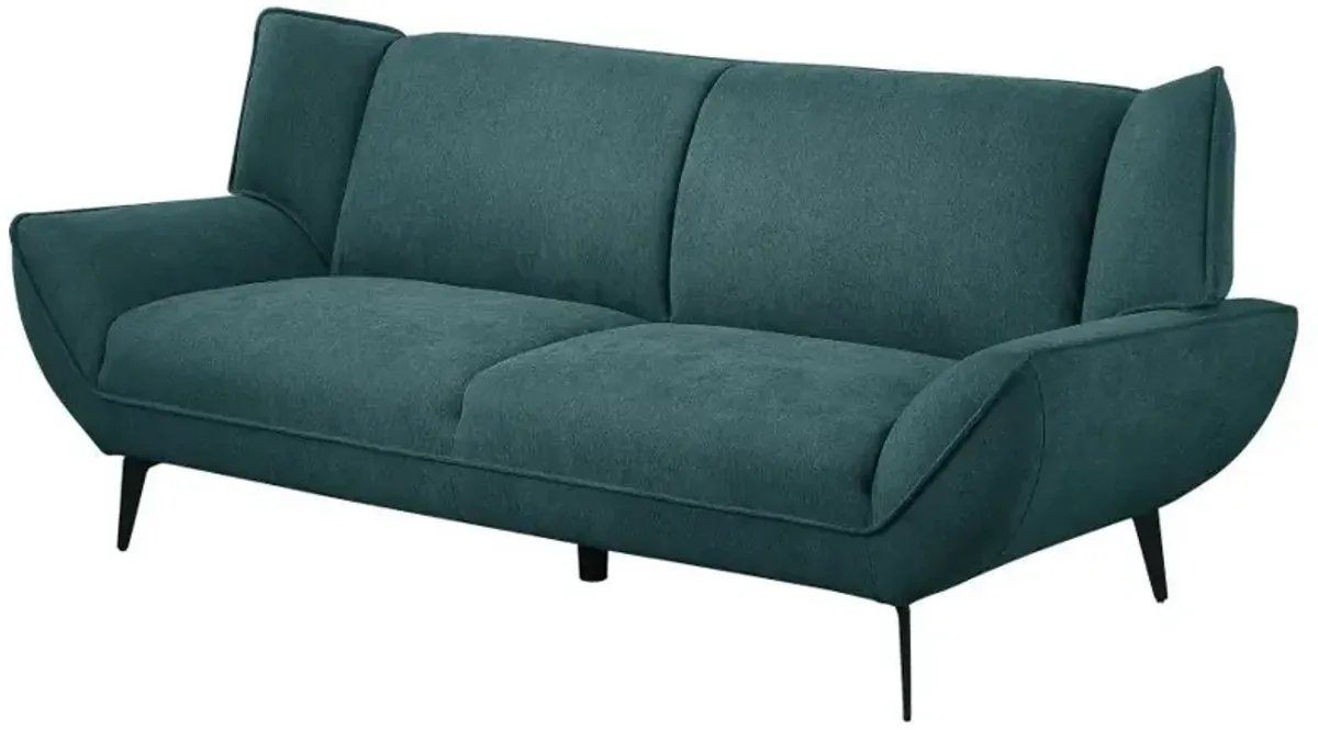 Acton - Upholstered Flared Arm Sofa - Teal Blue