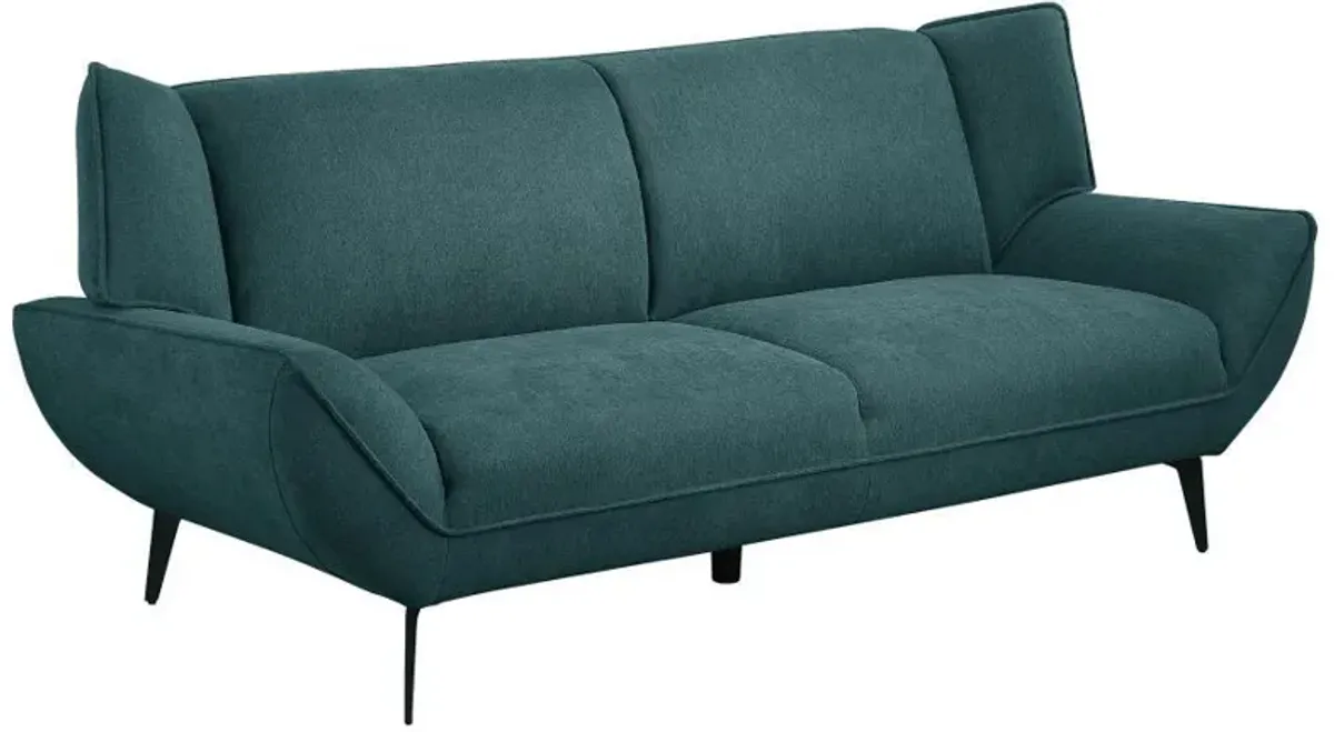 Acton - Upholstered Flared Arm Sofa - Teal Blue