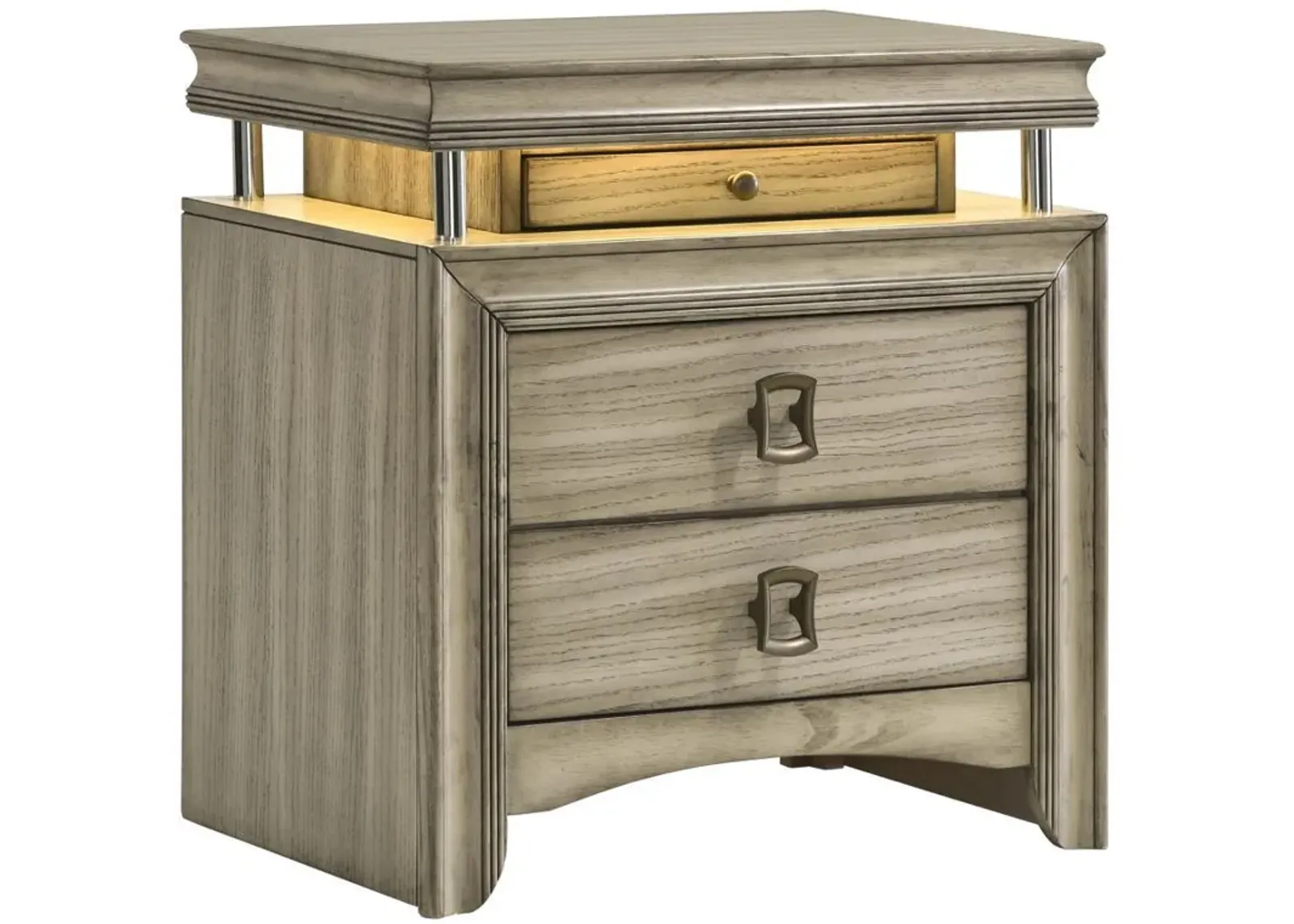 Giselle - 3-Drawer Nightstand - Rustic Beige