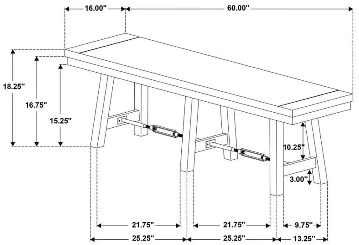 Newport - Wood Trestle Base Dining Bench - Black