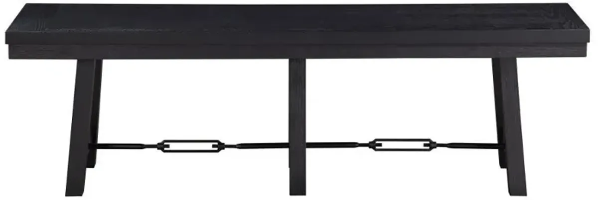 Newport - Wood Trestle Base Dining Bench - Black