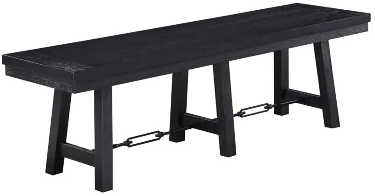 Newport - Wood Trestle Base Dining Bench - Black