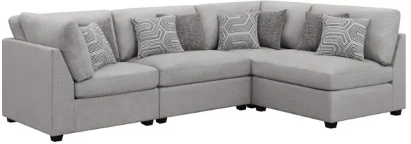 Cambria - 4 Piece Upholstered Modular Sectional (2 Armless Chairs And 2 Corners) - Gray