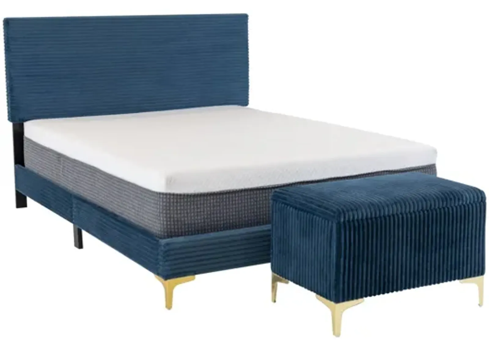 QUEEN BED WITH STORAGE BENCH