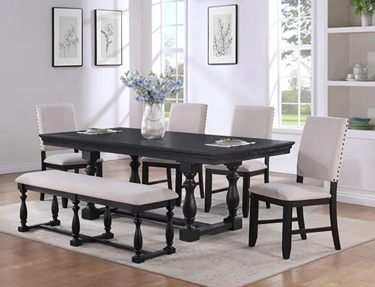 Regent - Dining Table - Charcoal Black