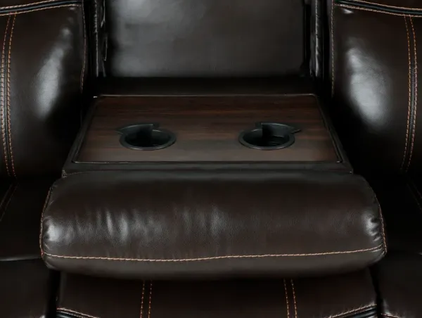 Dark Brown 3-Piece Living Room Set - Reclining Sofa & Chair + Stationary Loveseat