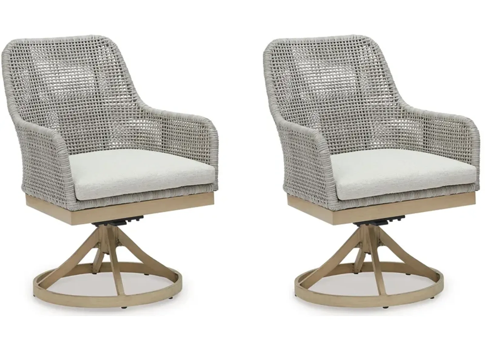 Seton Creek - Gray - Swivel Chair With Cushion (Set of 2)