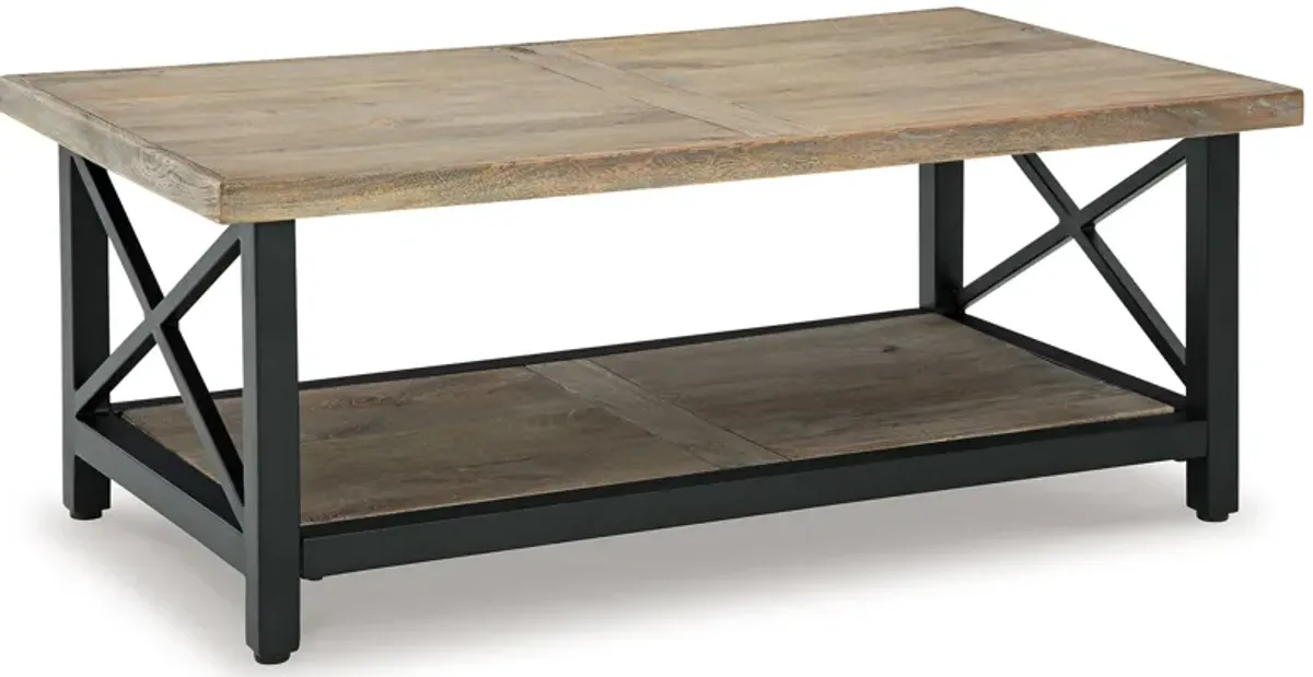 Bristenfort - Brown / Black - Rectangular Cocktail Table