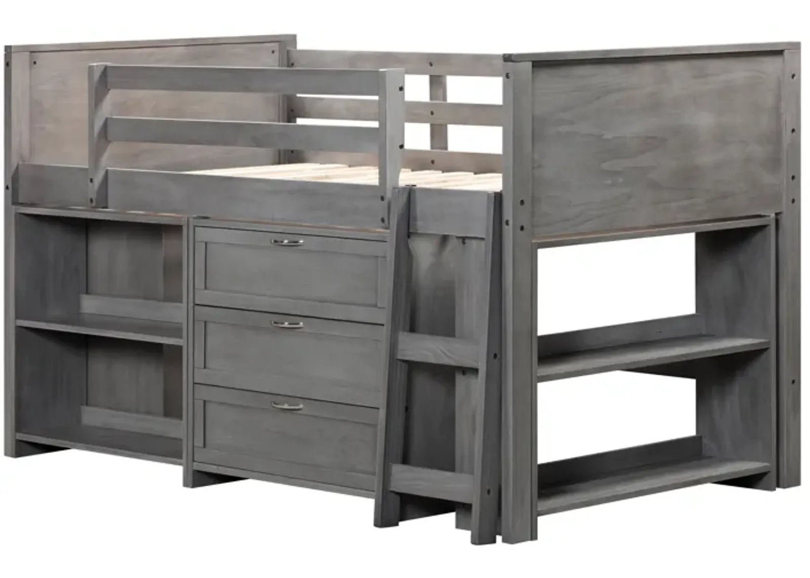 5 Piece Twin Low Loft Storage Bed Set