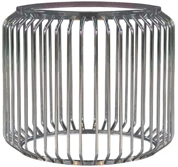 Veena - Round Metal Dining Table Base - Chrome