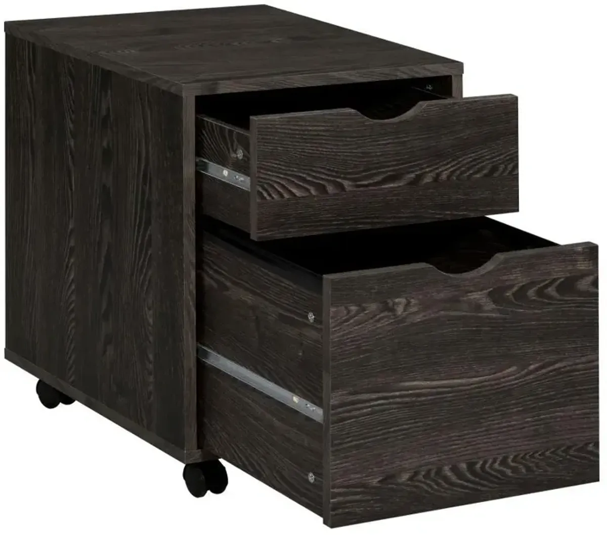 Noorvik - 3 Piece Computer Desk And File Cabinet Set - Dark Oak