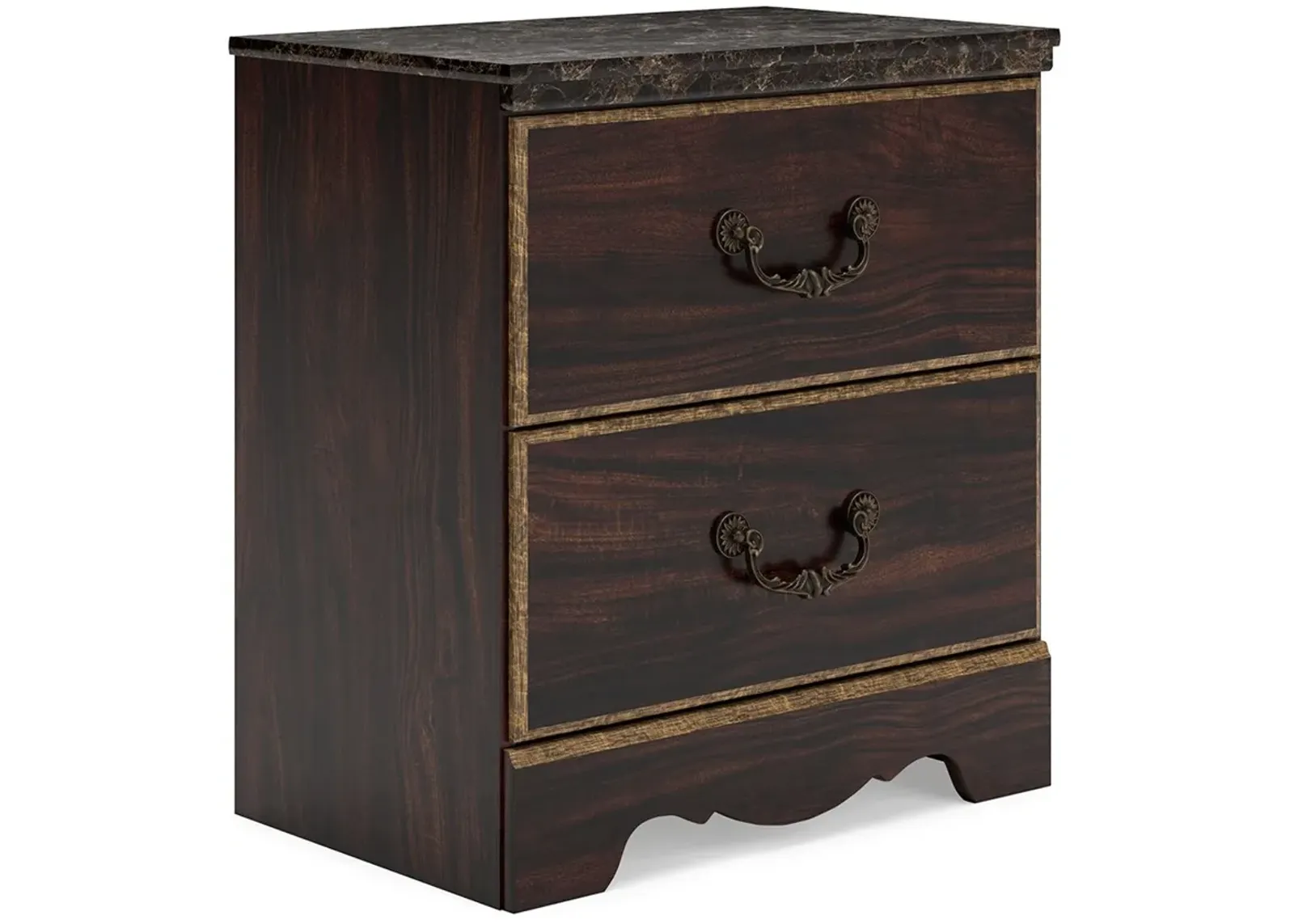 Glosmount - Two-tone - Two Drawer Night Stand