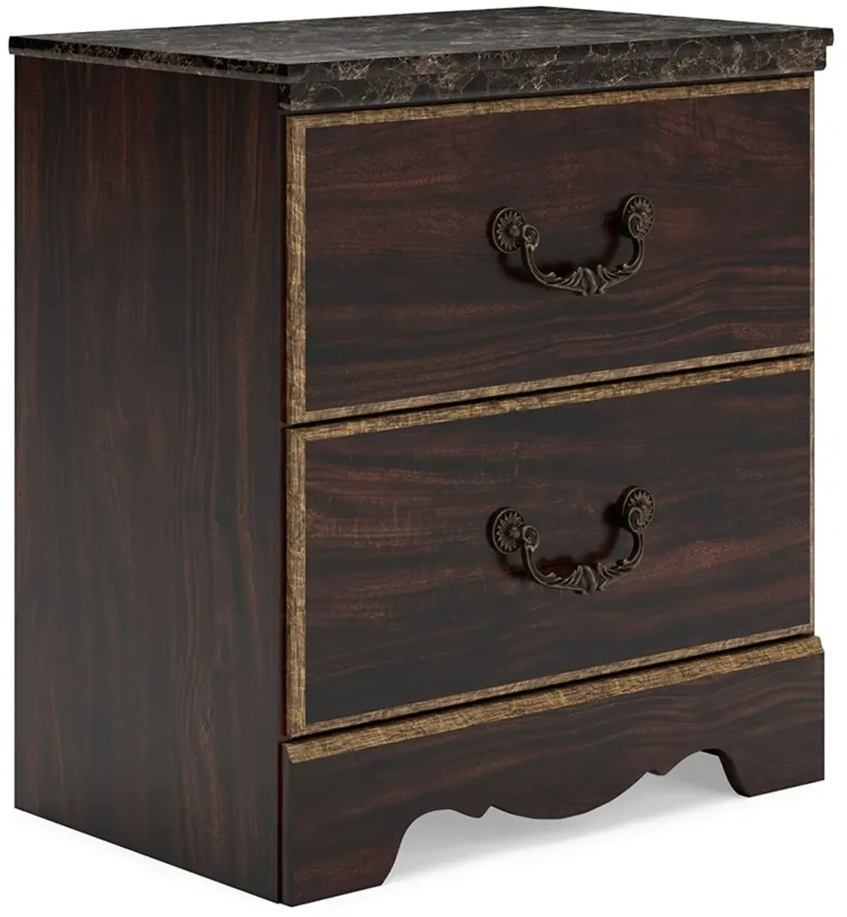 Glosmount - Two-tone - Two Drawer Night Stand