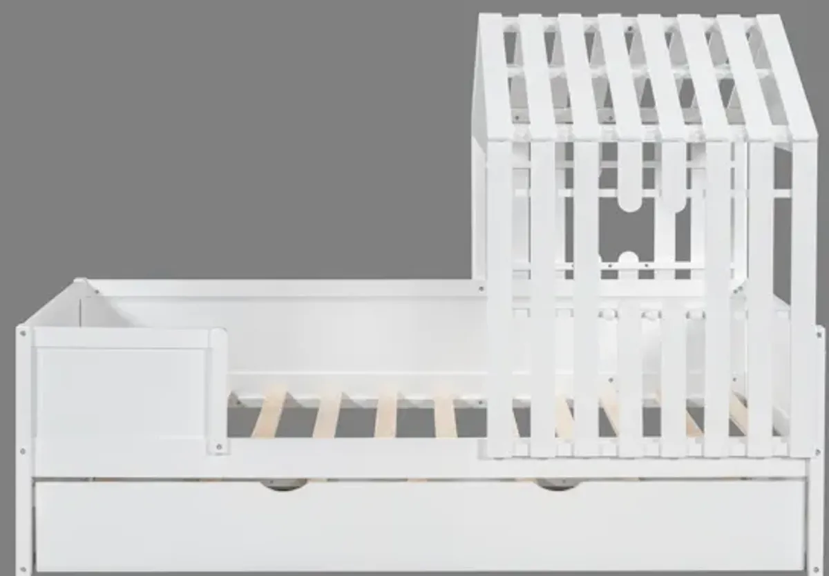 Twin Low Loft Bed with Trundle