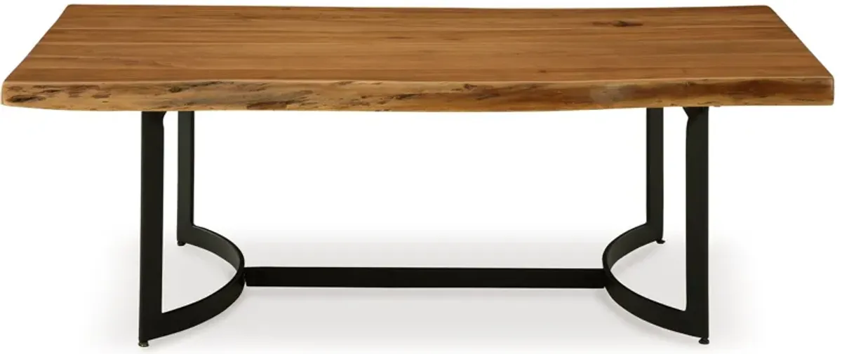 Fortmaine - Brown / Black - Rectangular Cocktail Table