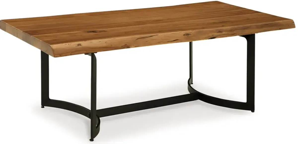 Fortmaine - Brown / Black - Rectangular Cocktail Table