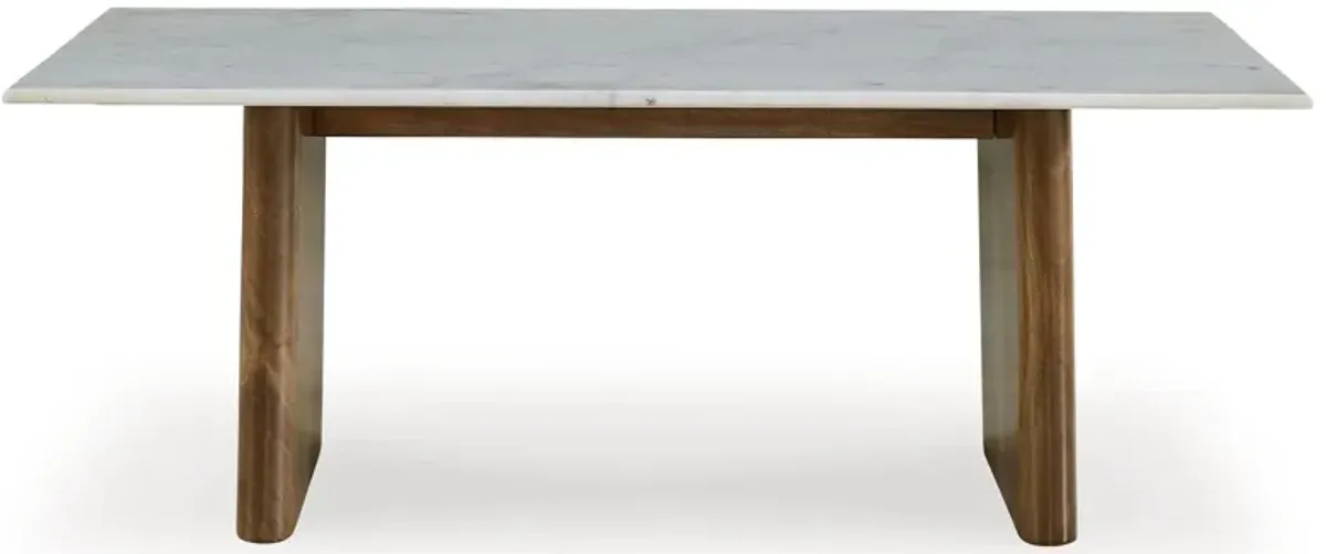 Isanti - Light Brown / White - Rectangular Cocktail Table